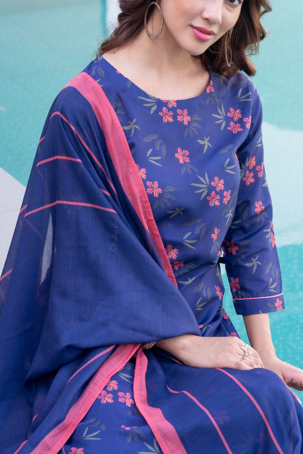 Navy Blue Kurta Set